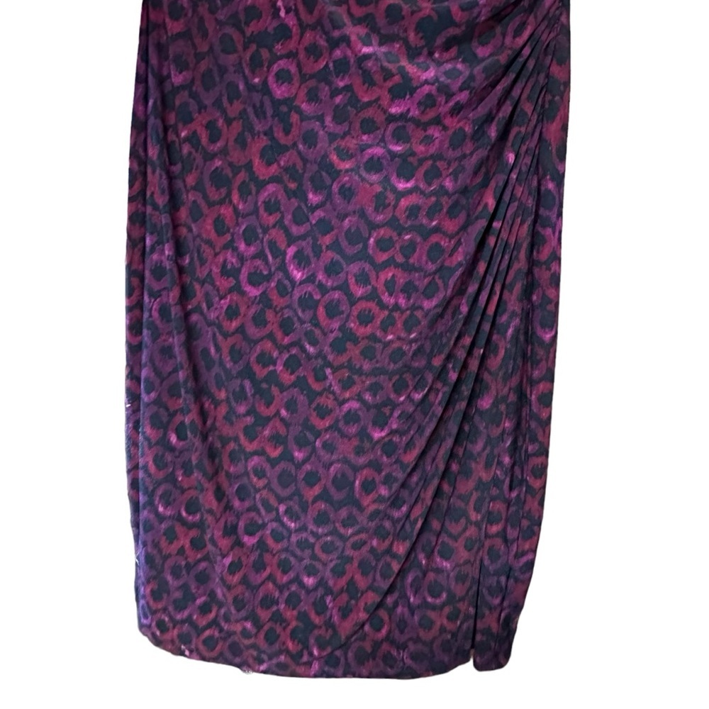 Lauren Ralph Lauren Purple/Burgundy Black‎ Stretch Jersey Ruched Details Dress 8 - Picture 6 of 13